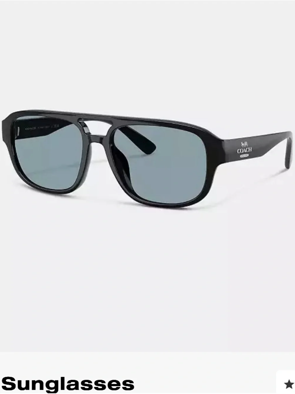 Coach Brown Frame Sunglasses with Dark Green Lenses - Pilot Sunglasses